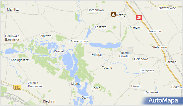 mapa Podgaj gmina Złotniki Kujawskie, Podgaj gmina Złotniki Kujawskie na mapie Targeo