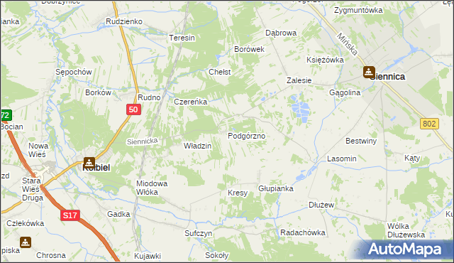 mapa Podgórzno, Podgórzno na mapie Targeo