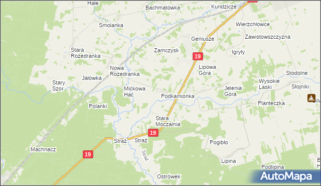 mapa Podkamionka, Podkamionka na mapie Targeo