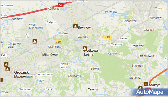 mapa Podkowa Leśna, Podkowa Leśna na mapie Targeo