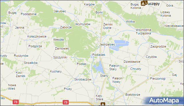 mapa Podlasek gmina Stopnica, Podlasek gmina Stopnica na mapie Targeo