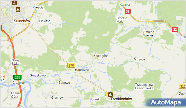 mapa Podlegórz, Podlegórz na mapie Targeo