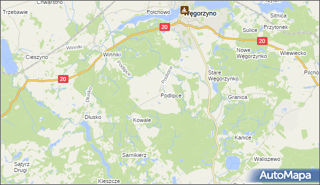 mapa Podlipce, Podlipce na mapie Targeo