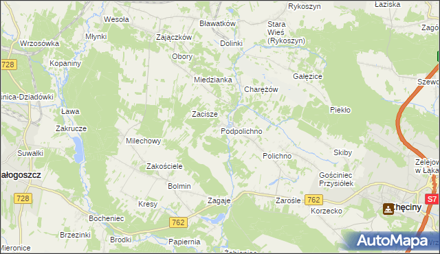 mapa Podpolichno, Podpolichno na mapie Targeo