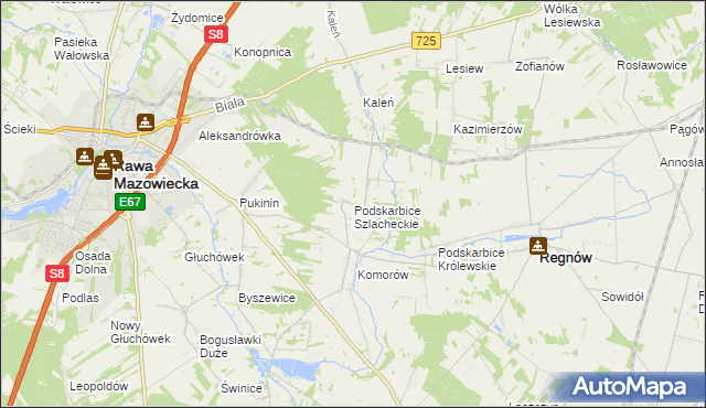 mapa Podskarbice Szlacheckie, Podskarbice Szlacheckie na mapie Targeo