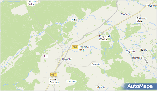 mapa Pogorzel Mała, Pogorzel Mała na mapie Targeo