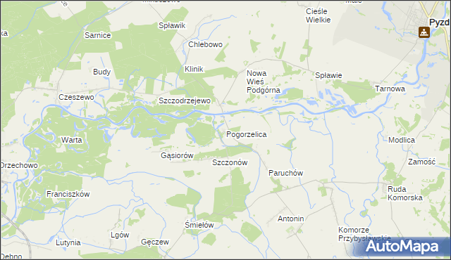 mapa Pogorzelica gmina Żerków, Pogorzelica gmina Żerków na mapie Targeo