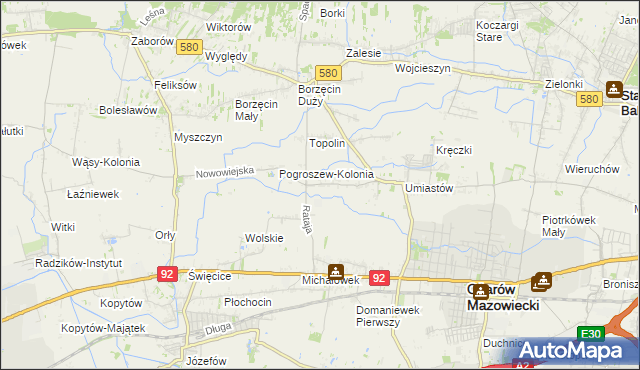 mapa Pogroszew, Pogroszew na mapie Targeo
