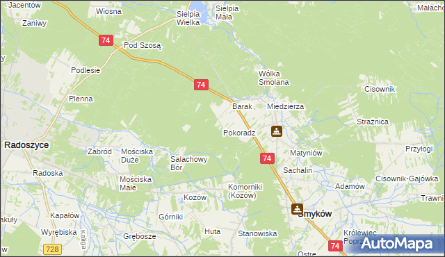 mapa Pokoradz, Pokoradz na mapie Targeo