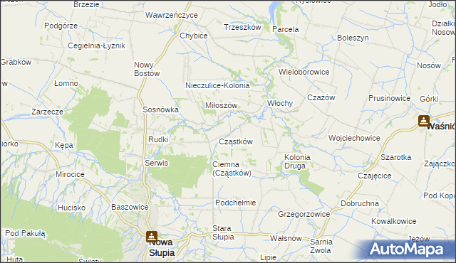 mapa Pokrzywianka gmina Nowa Słupia, Pokrzywianka gmina Nowa Słupia na mapie Targeo