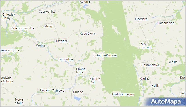 mapa Połomin-Kolonia, Połomin-Kolonia na mapie Targeo