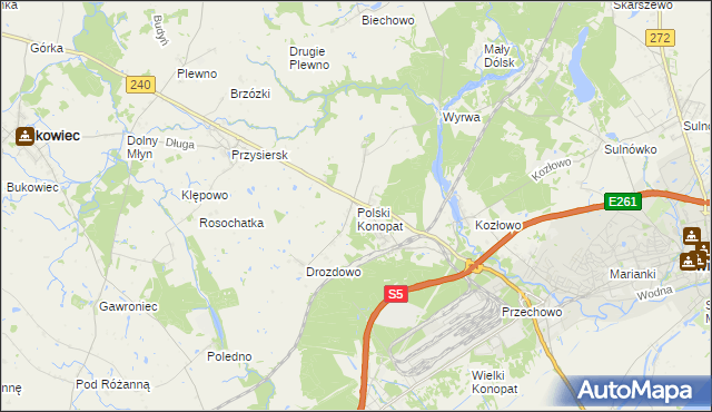 mapa Polski Konopat, Polski Konopat na mapie Targeo