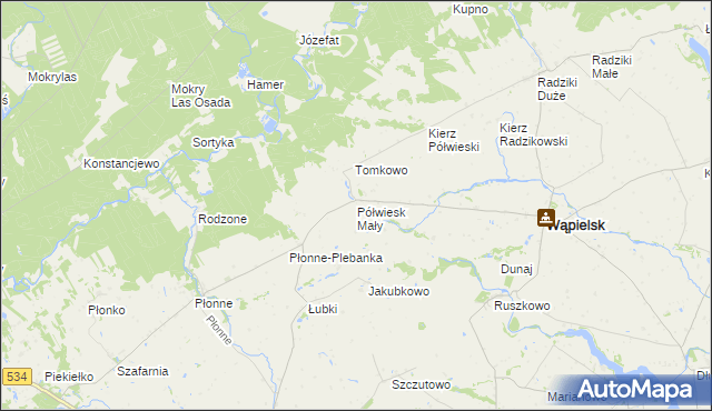 mapa Półwiesk Mały, Półwiesk Mały na mapie Targeo