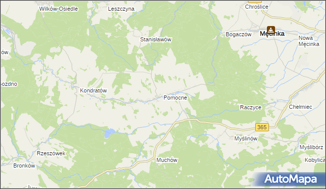 mapa Pomocne, Pomocne na mapie Targeo