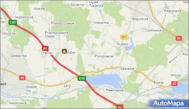 mapa Poniszowice, Poniszowice na mapie Targeo