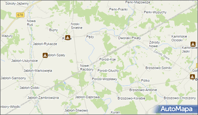 mapa Porośl-Kije, Porośl-Kije na mapie Targeo