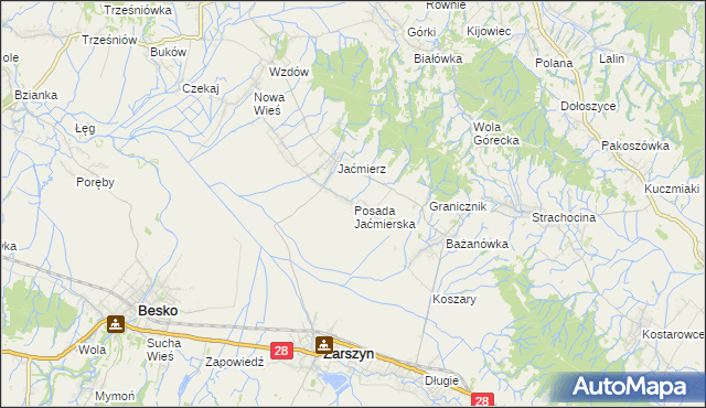 mapa Posada Jaćmierska, Posada Jaćmierska na mapie Targeo