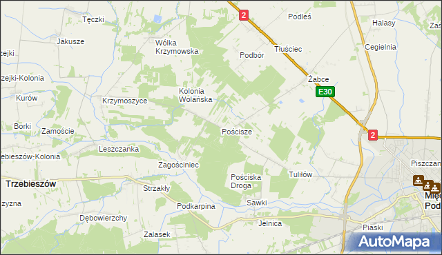 mapa Pościsze, Pościsze na mapie Targeo