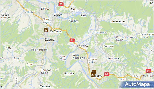 mapa Postołów, Postołów na mapie Targeo