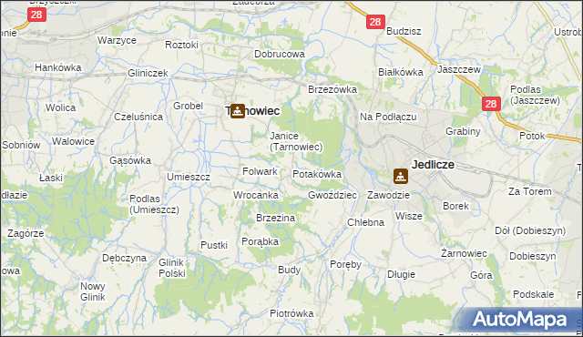 mapa Potakówka, Potakówka na mapie Targeo