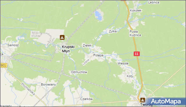 mapa Potępa, Potępa na mapie Targeo