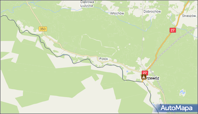 mapa Potok gmina Przewóz, Potok gmina Przewóz na mapie Targeo