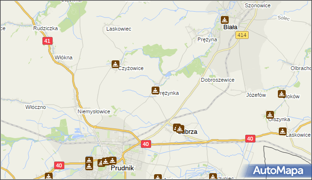 mapa Prężynka, Prężynka na mapie Targeo