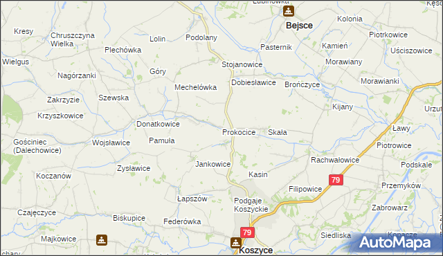 mapa Prokocice, Prokocice na mapie Targeo