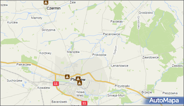 mapa Prokopów, Prokopów na mapie Targeo