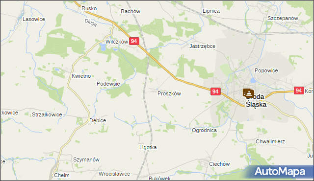 mapa Proszków, Proszków na mapie Targeo