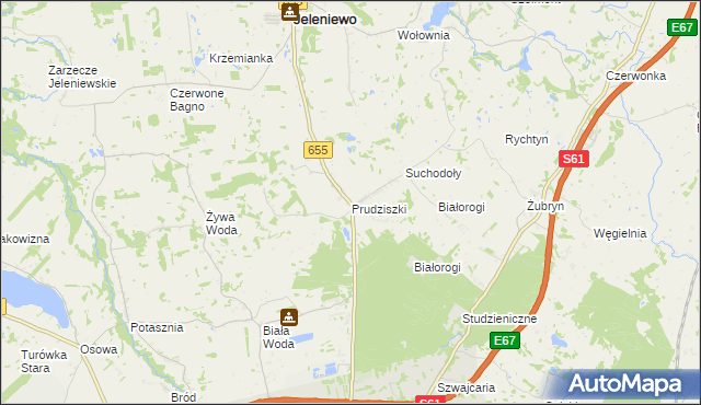 mapa Prudziszki, Prudziszki na mapie Targeo