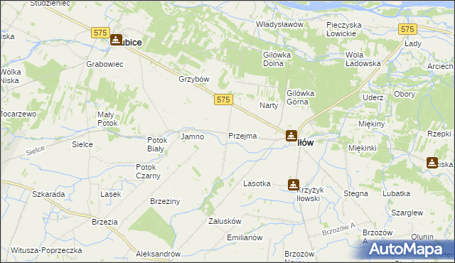 mapa Przejma gmina Iłów, Przejma gmina Iłów na mapie Targeo