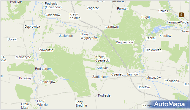 mapa Przełaj Czepiecki, Przełaj Czepiecki na mapie Targeo