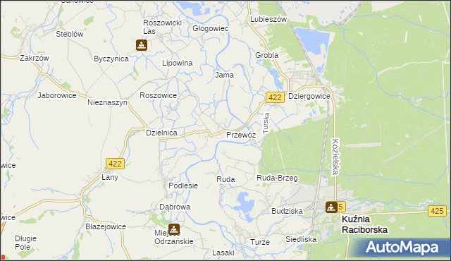 mapa Przewóz gmina Cisek, Przewóz gmina Cisek na mapie Targeo