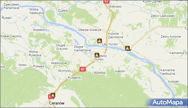 mapa Przewóz Nurski, Przewóz Nurski na mapie Targeo