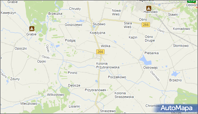 mapa Przybranowo, Przybranowo na mapie Targeo