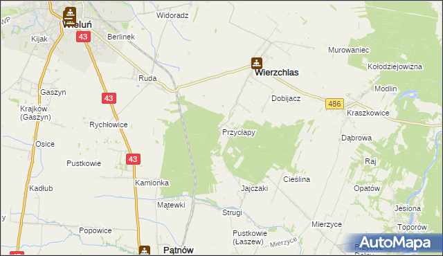 mapa Przycłapy, Przycłapy na mapie Targeo