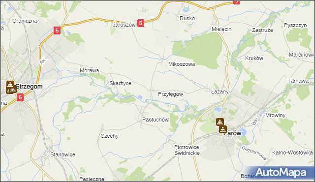 mapa Przyłęgów, Przyłęgów na mapie Targeo