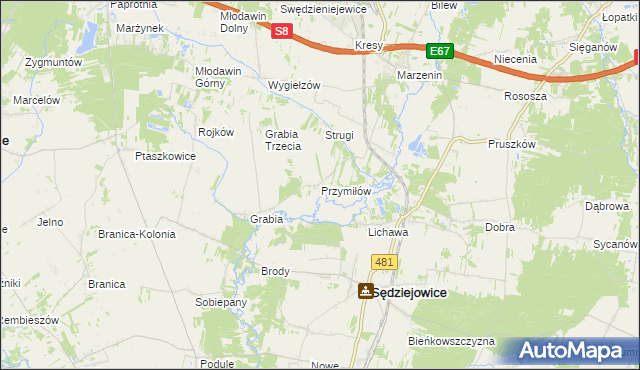 mapa Przymiłów, Przymiłów na mapie Targeo