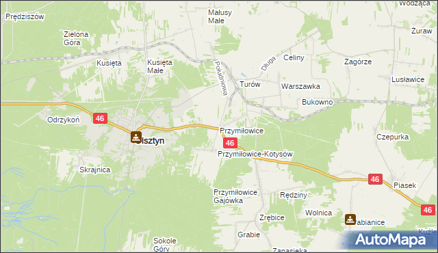 mapa Przymiłowice, Przymiłowice na mapie Targeo