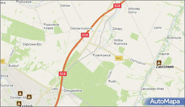 mapa Pułankowice, Pułankowice na mapie Targeo
