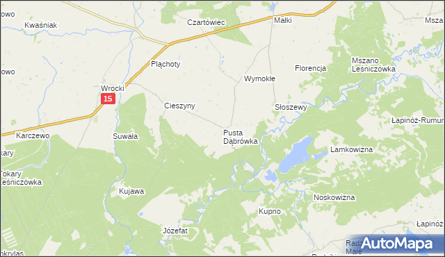 mapa Pusta Dąbrówka, Pusta Dąbrówka na mapie Targeo