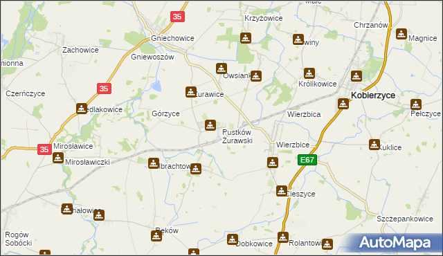 mapa Pustków Żurawski, Pustków Żurawski na mapie Targeo