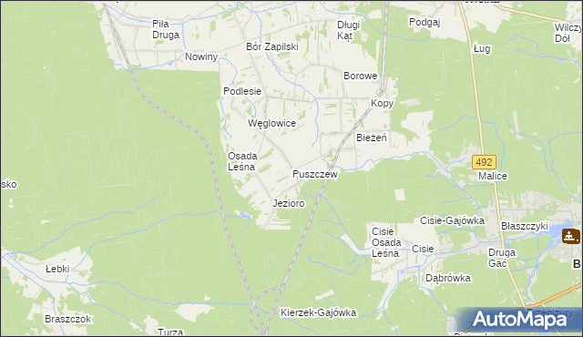 mapa Puszczew, Puszczew na mapie Targeo
