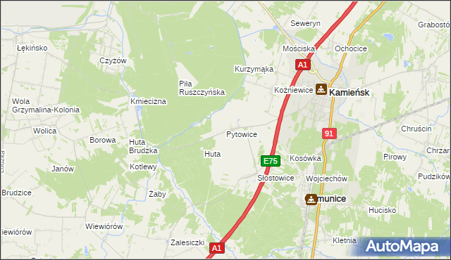 mapa Pytowice, Pytowice na mapie Targeo