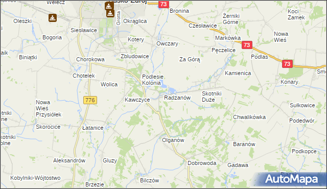 mapa Radzanów gmina Busko-Zdrój, Radzanów gmina Busko-Zdrój na mapie Targeo