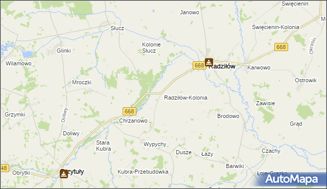 mapa Radziłów-Kolonia, Radziłów-Kolonia na mapie Targeo