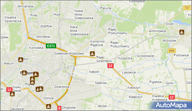 mapa Rajec Szlachecki, Rajec Szlachecki na mapie Targeo