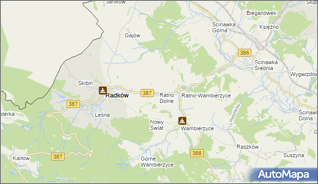 mapa Ratno Dolne, Ratno Dolne na mapie Targeo