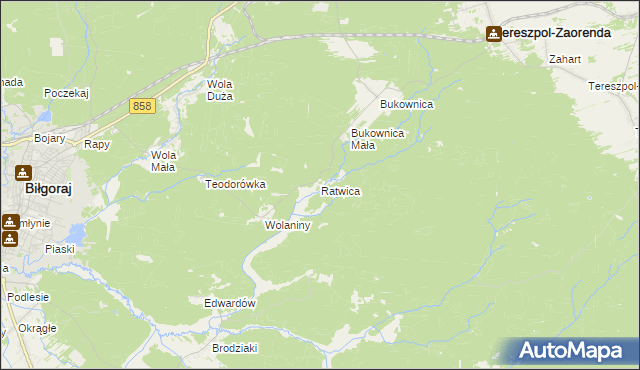 mapa Ratwica, Ratwica na mapie Targeo